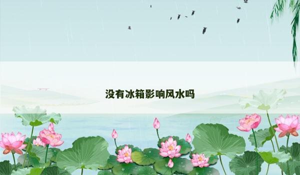 没有冰箱影响风水吗