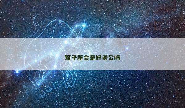 双子座会是好老公吗