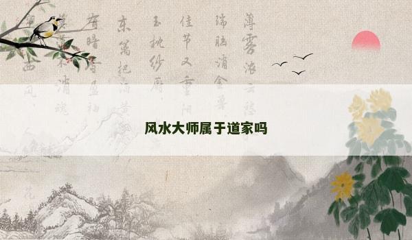 风水大师属于道家吗