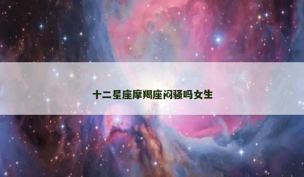 十二星座摩羯座闷骚吗女生