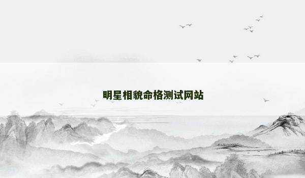 明星相貌命格测试网站