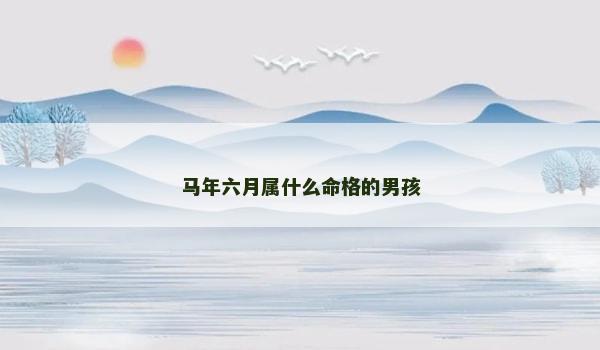 马年六月属什么命格的男孩