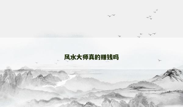 风水大师真的赚钱吗