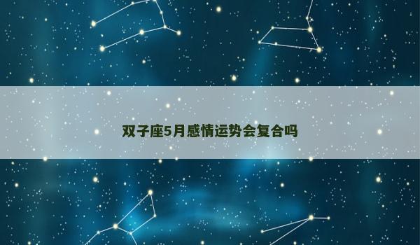 双子座5月感情运势会复合吗