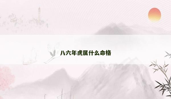 八六年虎属什么命格