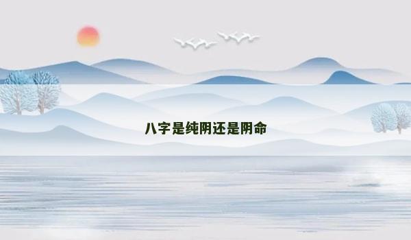 八字是纯阴还是阴命