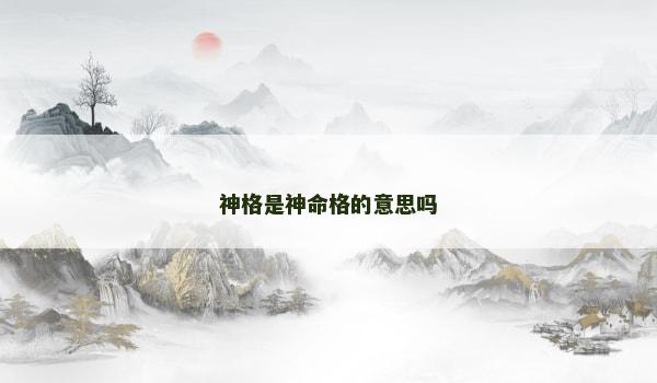 神格是神命格的意思吗