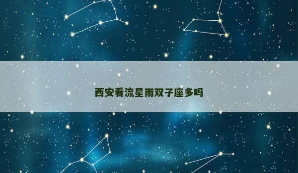 西安看流星雨双子座多吗