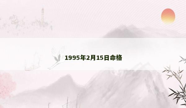 1995年2月15日命格