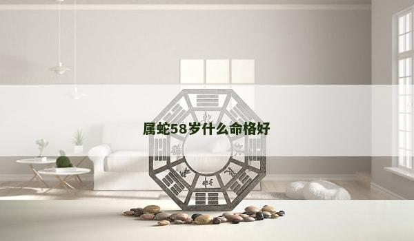 属蛇58岁什么命格好