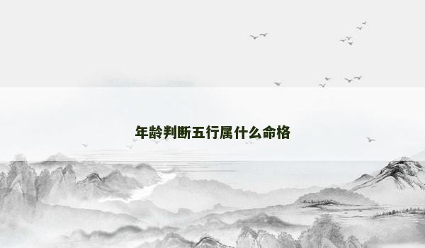 年龄判断五行属什么命格