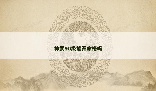 神武90级能开命格吗