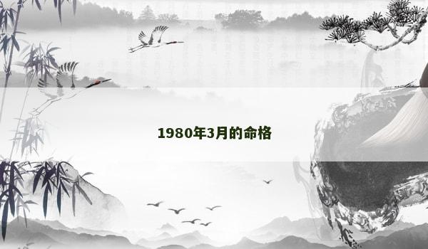 1980年3月的命格