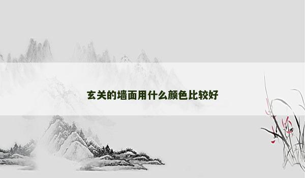 玄关的墙面用什么颜色比较好