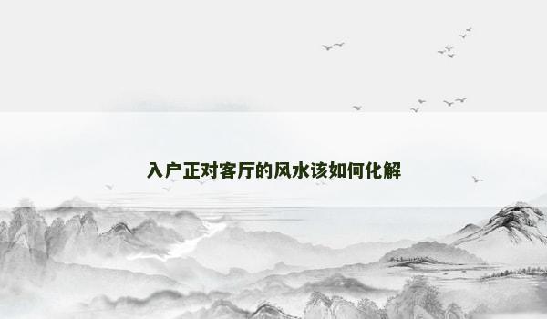 入户正对客厅的风水该如何化解