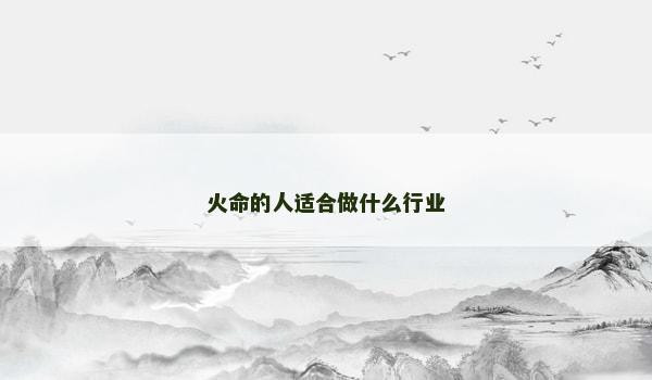 火命的人适合做什么行业