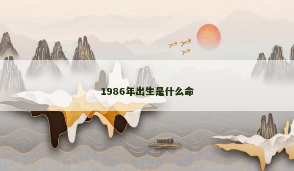 1986年出生是什么命