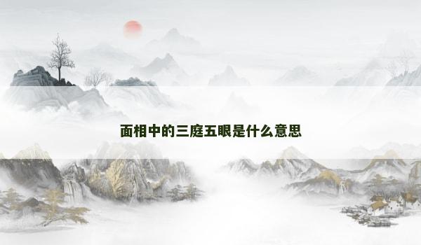 面相中的三庭五眼是什么意思