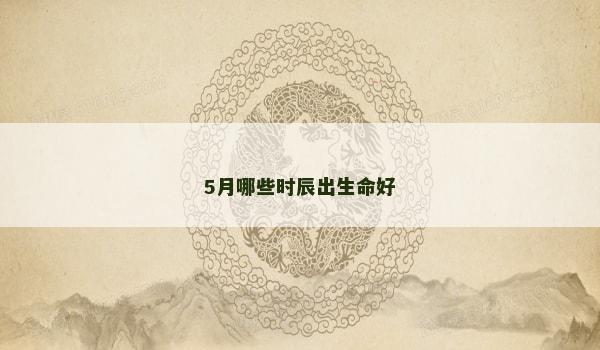 5月哪些时辰出生命好