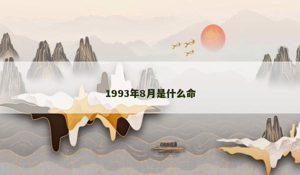 1993年8月是什么命