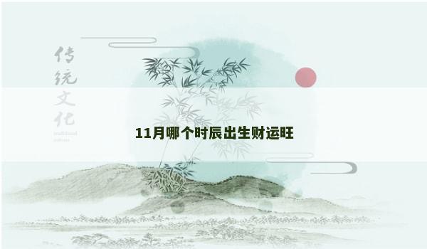 11月哪个时辰出生财运旺